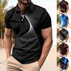 Men's Golf Shirt Casual Sports V Neck Ribbed Collar Short Sleeve Fashion Casual Solid Color Plain Spring & Summer Regular Fit