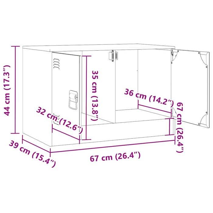 VidaXL Meuble TV rose 67x39x44 cm acier, banc TV, meuble télé, meuble multimédia, buffet TV, meuble hifi, centre de 841633