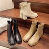 Женские осенние новые модные дизайнерские сапоги с круглым носком и нескользящей толстой подошвой до середины икры, повседневные удобные женские сапоги для вечеринок