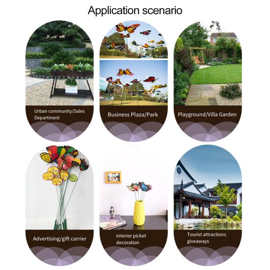10 шт. светящийся колышек для бабочек, устойчивый к погодным условиям, уличный садовый горшок, ваза, 3D-поддельный колышек для бабочек, декоративная фотореквизит