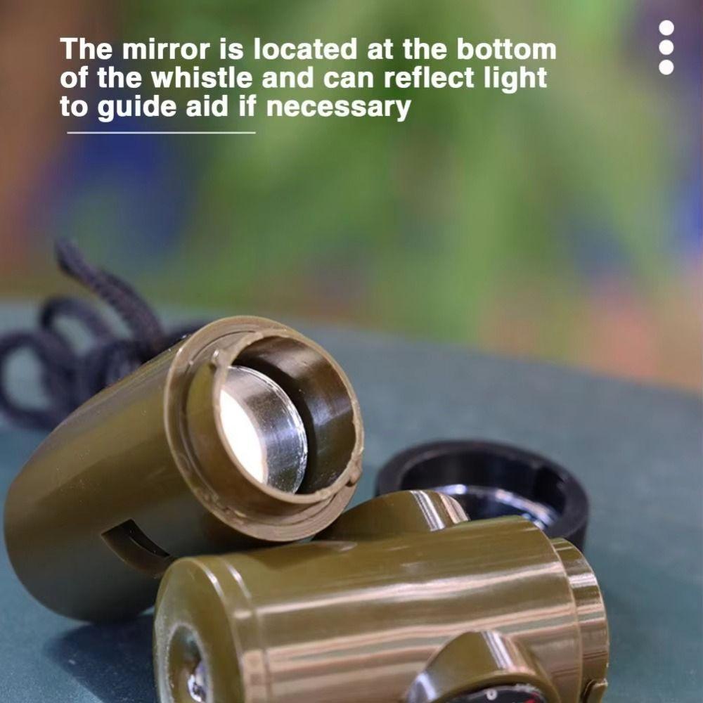 7-в-1 Свисток для выживания в чрезвычайных ситуациях Компас Высокодецибельный Свисток для выживания на открытом воздухе Портативный Многофункциональный 7-в-1 Свисток для чрезвычайных ситуаций