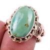 Natural Tibetan Turquoise Gemstone 925 Solid Silver Two Tone Ring Size 8US S9t81