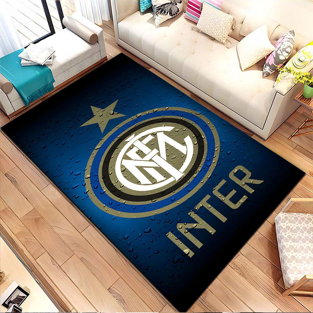 "Inter Milan Logo Design on Blue" Patterned carpet, non slip mat suitable for living room and bedroom sofas