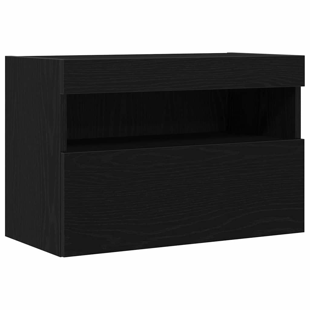 TV Wall Cabinet 2 pcs Black Oak Effect 60 x 30 x 40 cm
