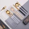 3 Pcs Spoon Fork Chopsticks Set With Storage Box Stainless Steel Coffee Snacks Fruit Dessert Fork Spoon Kitchen Teaspoon Set