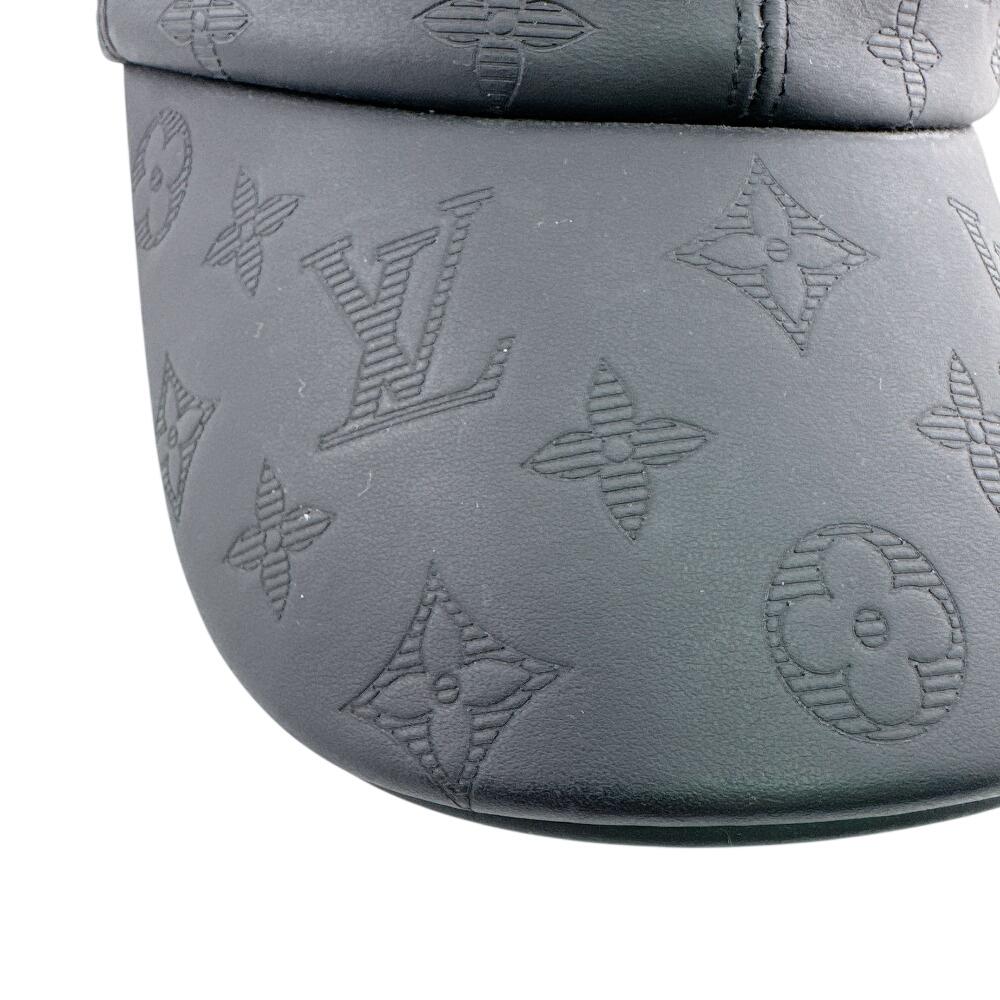 Louis Vuitton M76985 кожаная кепка с монограммой Shadow черная кожа Б/у