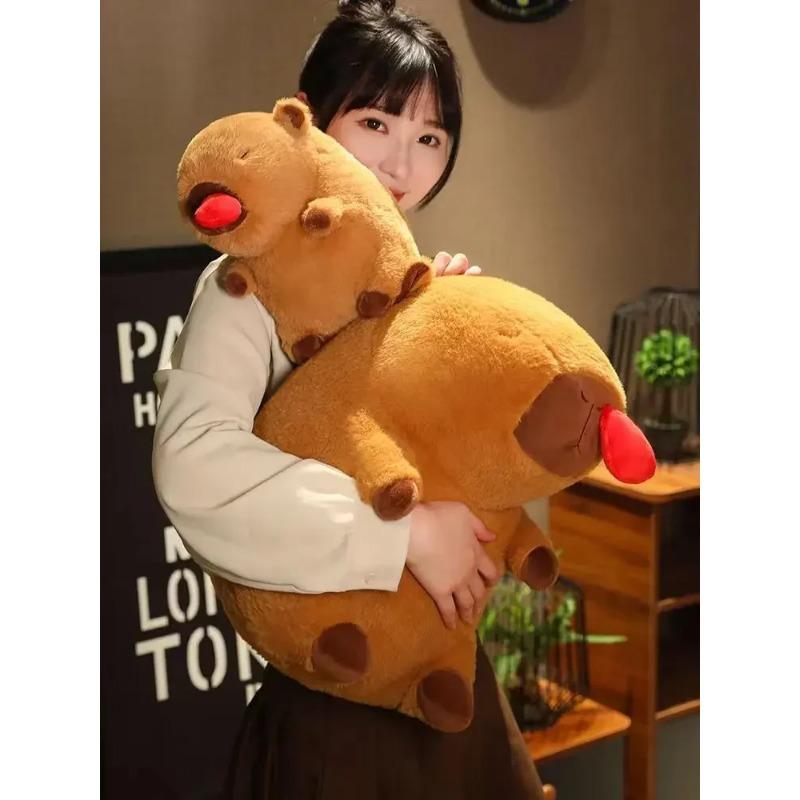 Мягкая плюшевая игрушка капибара, мягкая игрушка для снятия тревожности, имитация животных, подушка для домашнего декора, пушистая плюшевая кукла, рождественский подарок, детские игрушки