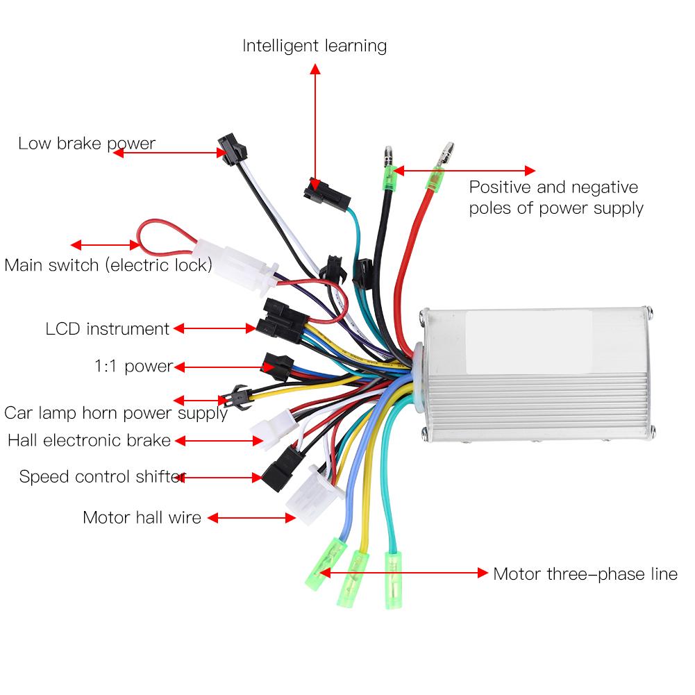 Водонепроницаемый ЖК-дисплей с панелью управления для электрического велосипеда, скутера, бесщеточного контроллера(350 Вт 36 В )