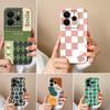 Чехол для Redmi Note 14S 12S 11S 12Turbo 11 12 14 12R 11E 11T Pro Plus 4G 5G Retro Grid Pattern Liquid Silicone Premium Protection Cover для Redmi Capa