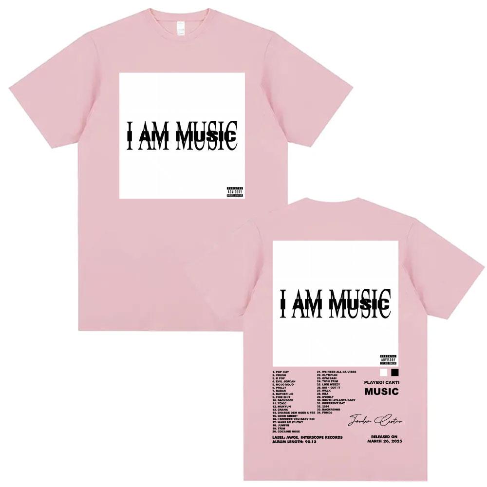 Rapper Playboi Carti I AM MUSIC Album Cover Tshirt Mens Clothing Fashion Summer Shirts Man Casual ONeck Short Sleeve T Shirt