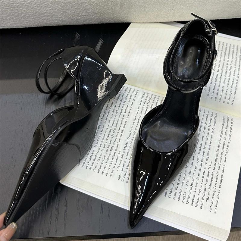 Модные Eilyken Модные туфли-лодочки на танкетке с острым носком, женские сандалии с ремешком на двойной пряжке, свадебные мюли