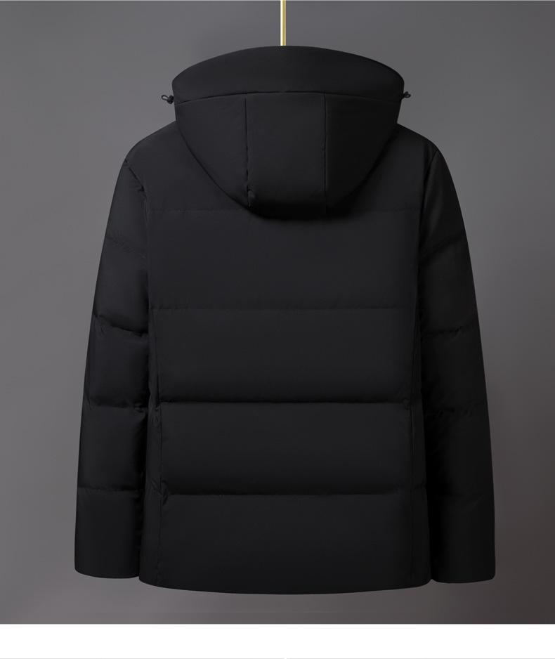 Мужская градиентная зимняя куртка на белом утином пуху - Толстая, теплая, модная студенческая куртка с капюшоном