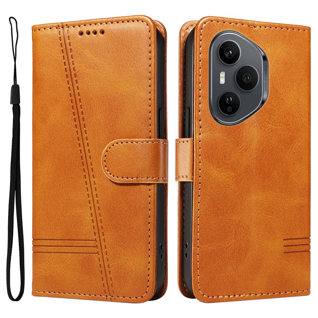 Для Honor 400 Pro 5G (Глобальный) Кошелек Чехол Т-образные линии Кожаный Чехол для телефона Подставка