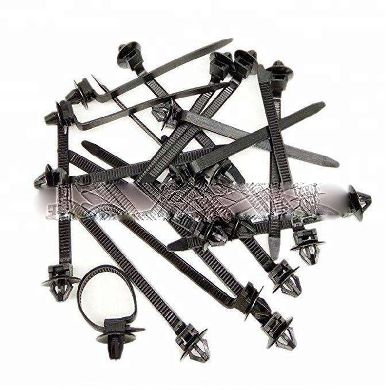 Автомобильная стяжка-молния для крепления шлангов, самоблокирующиеся нейлоновые кабельные стяжки 25 шт., автомобильные нейлоновые хомуты, обертывающие кабель, фиксирующие зажимы