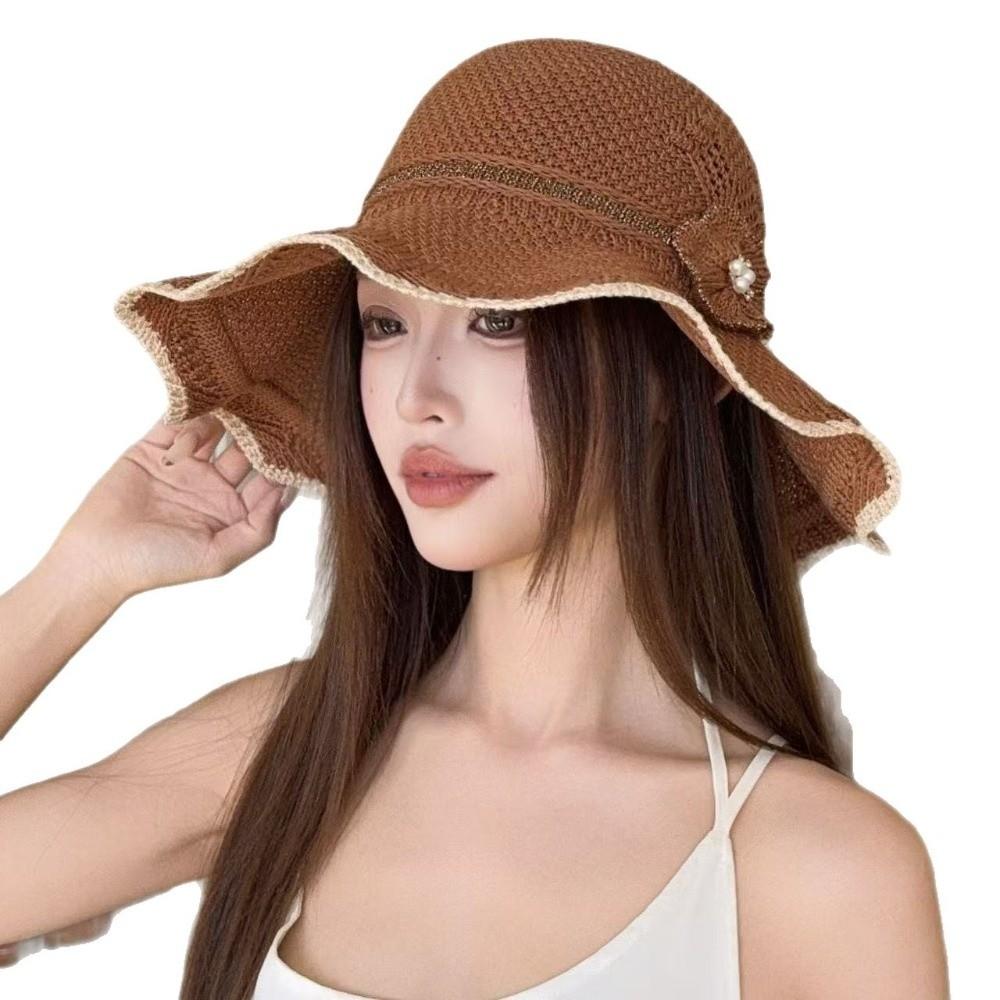 Breathable Fisherman Cap Big Brim Bucket Hat Trendy Sun Hat for Women