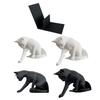Подставка-книгодержатель Кот Черная Матовая Дизайн Лапы Кошки Книгодержатель Устойчивая Нескользящая Материал PLA Декоративный Настольный Органайзер для Папок с Книгами Подарок Любителю Кошек
