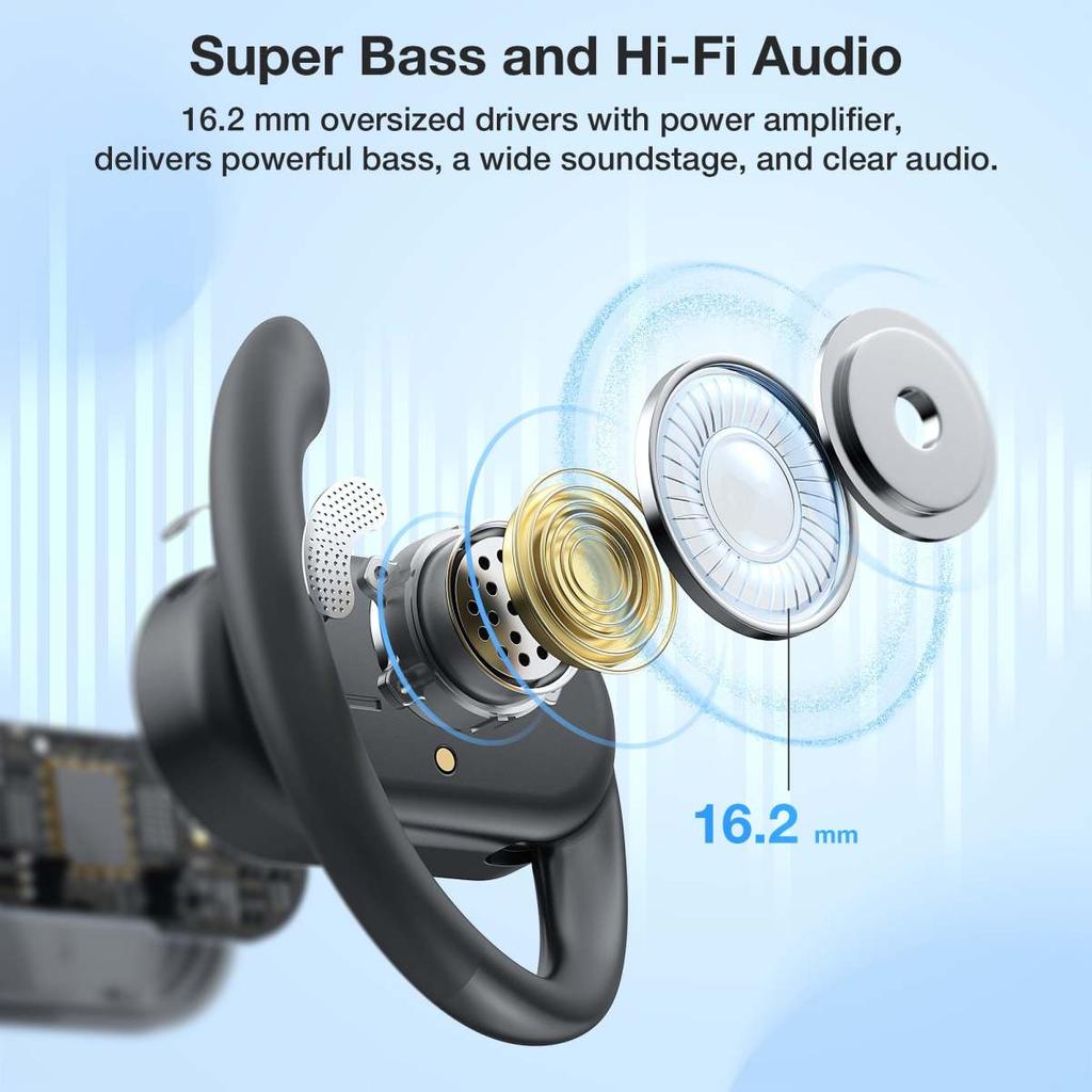 Открытые наушники Deep Bass Hifi Audio Earbuds Беспроводные наушники с микрофоном Bluetooth V5.3 Спортивные наушники