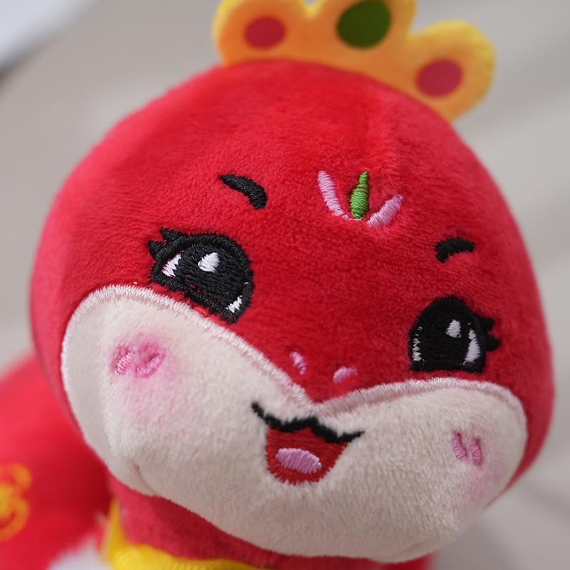 Adorable Red Plush Snake Year Zodiac Toy Soft Pp Cotton Stuffed Animal Gift