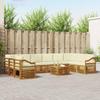 Outdoor Sofa Set 11 pcs Natural & Cream Solid Acacia Wood