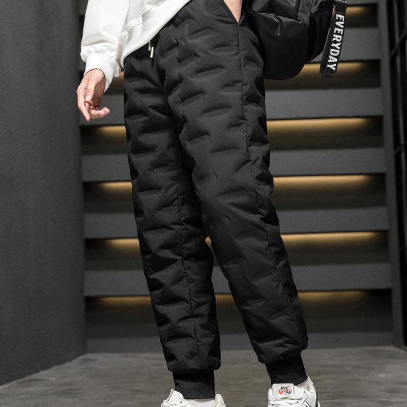 Осенние и зимние мужские плюшевые толстые брюки свободного покроя модные теплые брюки