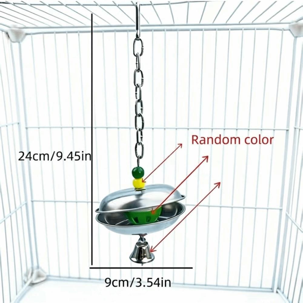 Bite Resistant Parrot Bell Pendant Colored Beads Parrots Chew Swing Bird Cage Toys  Beak Exercise