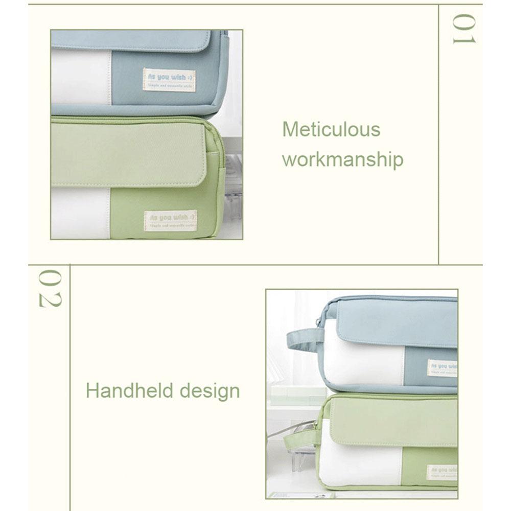 1 Piece New Simple High Capacity Pencil Case High School Students Pen Bag Zipper Stationery Supplies