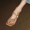2024 Summer New Women Slipper Fashion Narrow Band Ladies Elegant Sandal Shoes Thin High Heel Dress Slip  On Flip Flop 34-39