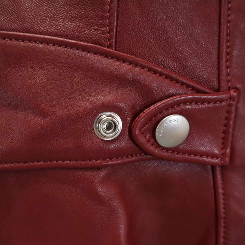 Coach F33830 Кожаная куртка-косуха S Красная кожаная куртка Женская Б/у