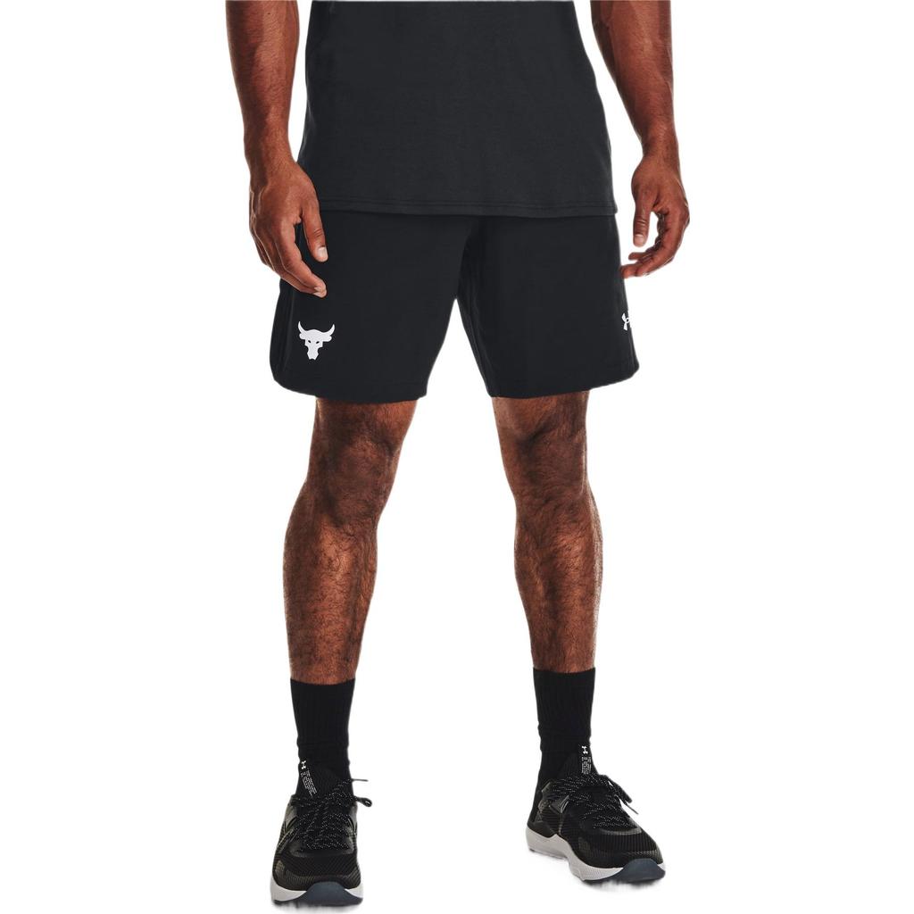 Under Armour Однотонные шорты с принтом логотипа на шнурке Мужские Брюки Черный 1361616-002