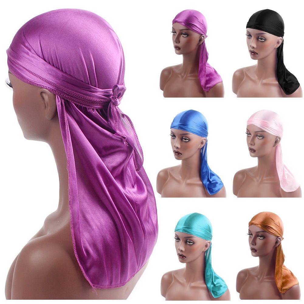 Adjustable Fashion Pre-Tied Cancer Head Scarf Chemo Cap Turban Hijab Bandana Silk Durag Pirate Hat