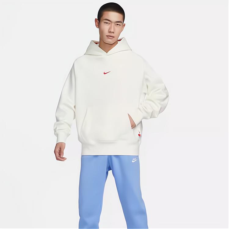 Nike Мужская спортивная одежда CNY Китайский Новый год Графическая флисовая толстовка с капюшоном Кремово-белая FZ6373-133