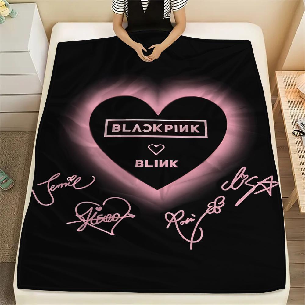 1 шт. Фланелевое одеяло с принтом Blackpink, Высокое качество, Для всех сезонов, Декор для дома, Тепло и уют, Идеально для рождественских подарков