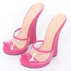 18CM High Wedges Sandals,Peep Toe Women's High Heels Summer Shoes,Man Cosplay Platform Slippers,PVC vamp,Black,Red,Custom Colors