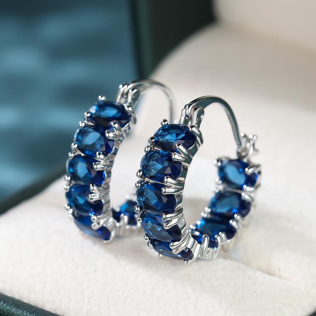 New Egg Shaped Atmospheric Glass Earrings for Women Fashionable Personalized and Versatile Design