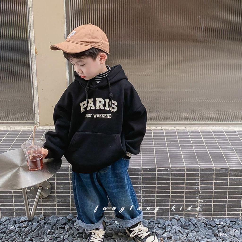 Trendy Boys' Hooded Sweatshirts - Stylish Printed Tops for Autumn/Winter 2024