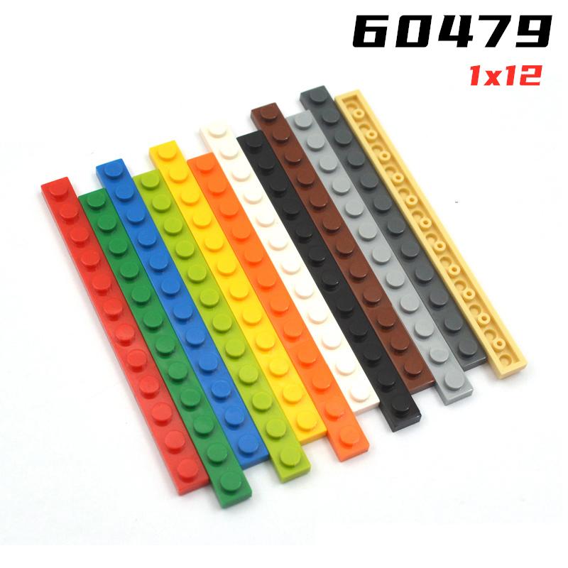Свинья Радуга Детали MOC 60479 Пластина 1 x 12 Совместимые Кирпичики DIY Сборка Строительные Блоки Частицы Детская Головоломка Развивающая Игрушка Подарок