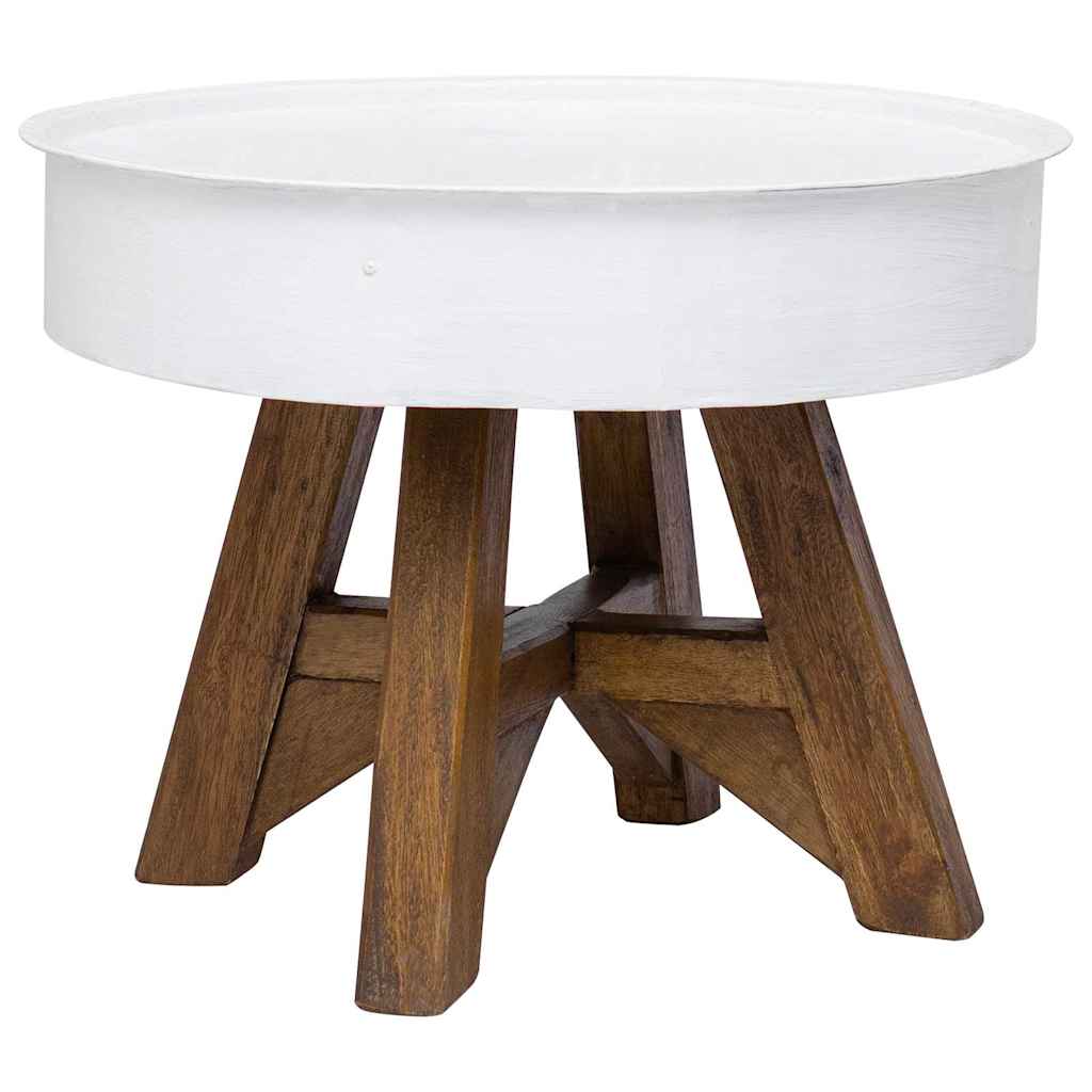 Coffee Table Solid Reclaimed Wood 60 x 45 cm White