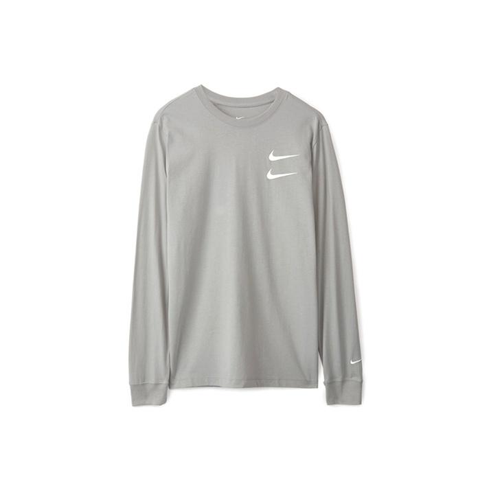 Nike Спортивная футболка с длинным рукавом Swoosh, мужские топы американского издания, серая CK2259-073