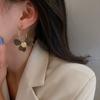 Серебряные простые асимметричные контрастные серьги-гвоздики с цветами Европейские и американские ins индивидуальность продвинутый темперамент серьги женские