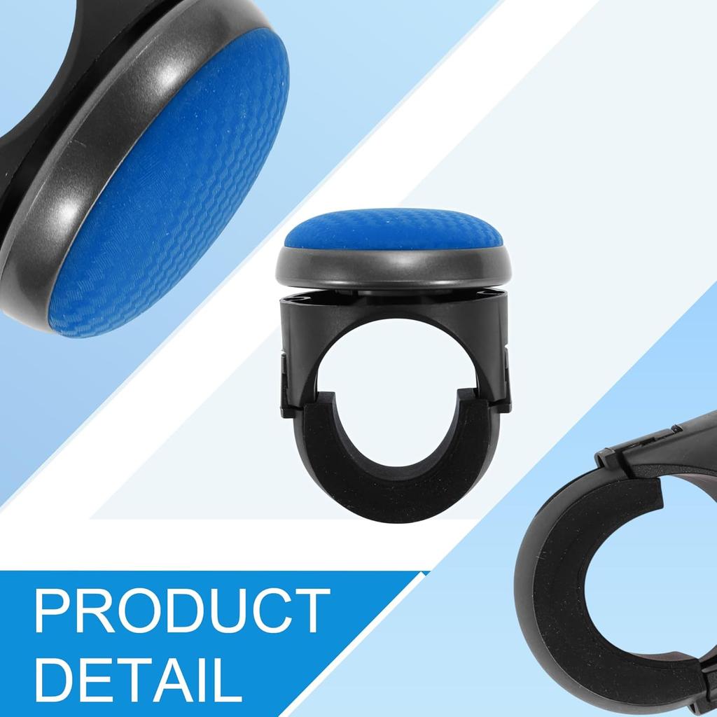 38mm Car Steering Wheel Knob Carbon Fiber Texture Vehicle Steering Wheel Rotator Ball for SUV Pickup Trucks Semi-Trailers Vans Boats Blue Black 1 Set