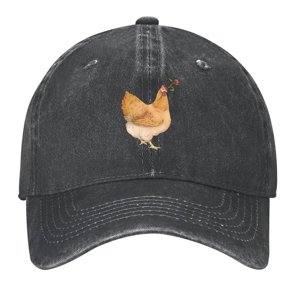 2026 Chicken With Red Flower Baseball Cap |-F-| Snapback Cap Ball Cap Golf Hat Women's Golf Clothing Men's