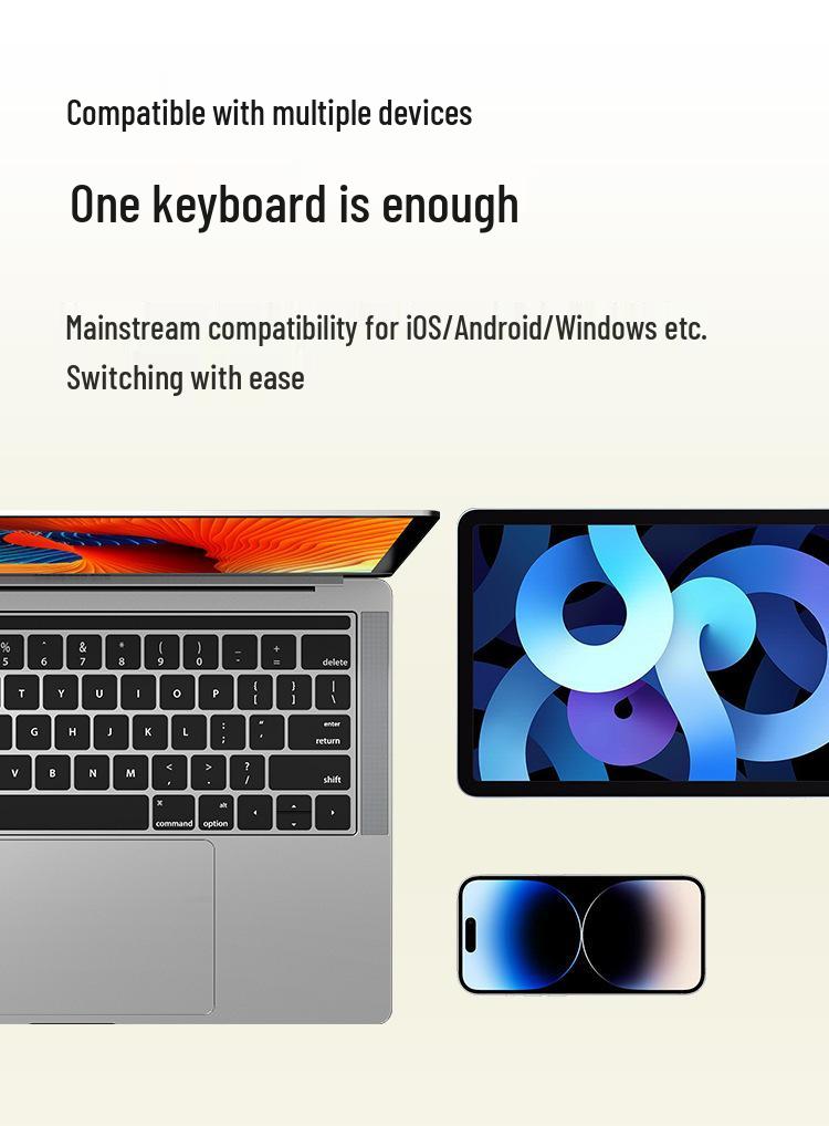 Складная кожаная Bluetooth-клавиатура с сенсорным экраном для планшета, iPad, телефона, компьютера - Идеально подходит для работы и путешествий.