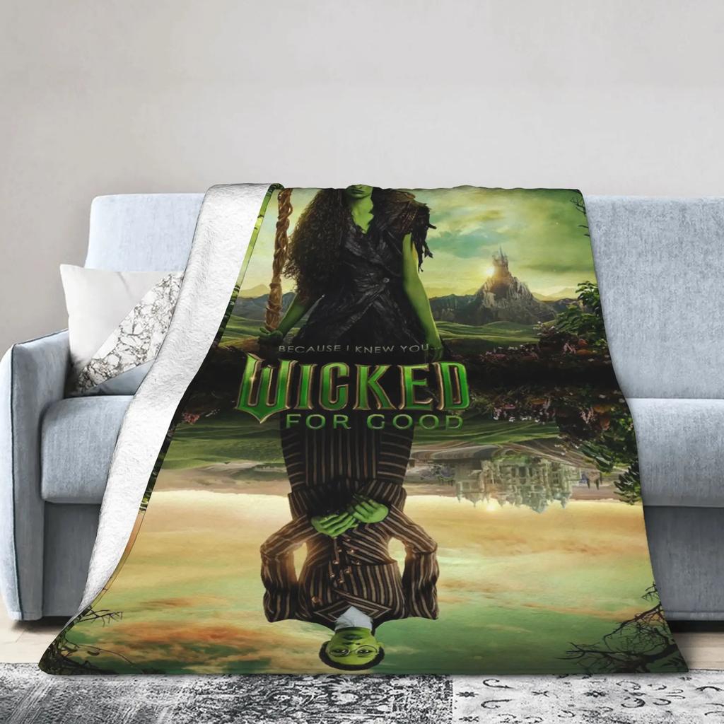 Wicked Elphaba Soft Plush Throw Blanket for Kids and Adults Flannel Couch Bed Sofa Cover with Graphic Design