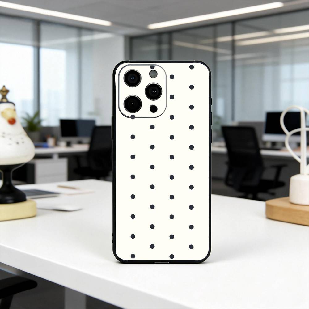 Чехол для телефона с узором в горошек DOT P для iPhone 17, 16, 15, 14, 13, 12, 11 Plus, Pro Max, Другие Мягкая Черная Крышка