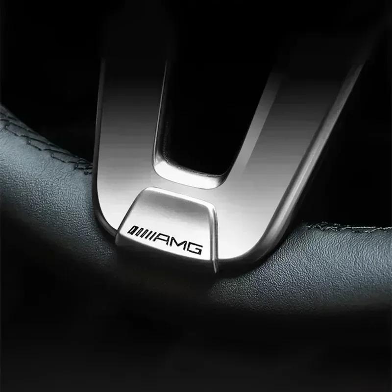 Car Metal Stickers Car Steering Wheel Emblem Badge For Mercedes Benz AMG W206 W204 W205 W212 W213 W221 W222 W223 W251 W464 GLE BD1