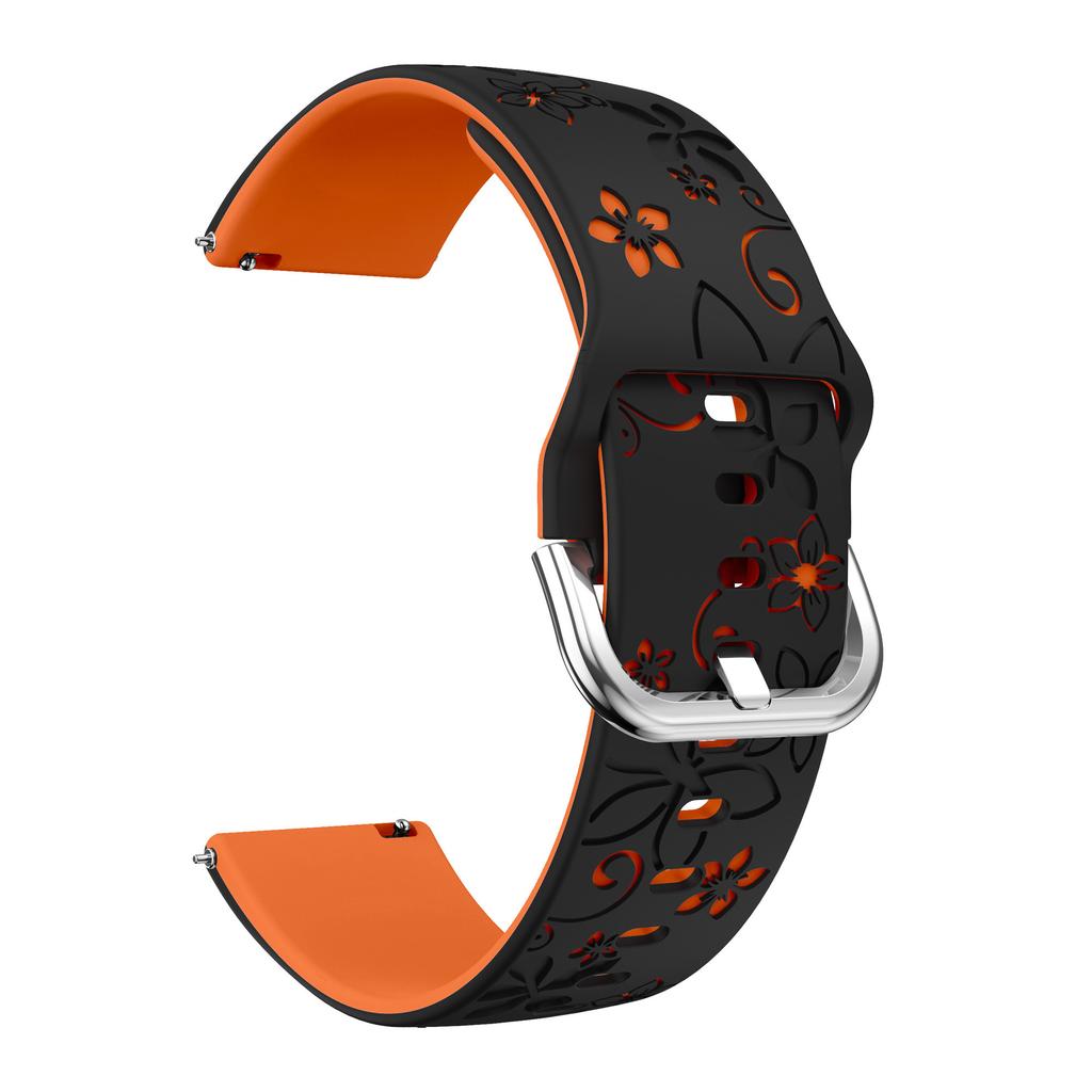 18mm Dual Color Carved Silicone Strap For Huawei Watch GT 6/5/4 41mm/Garmin Venu 3S/2S Replacement Watch Band