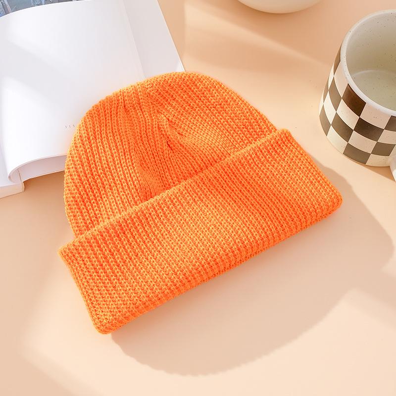 Winter Out Warm Melon Fur Hat, Knitted Hat Women, Knitted Hat Men's Solid Color Versatile Couple Pullover Hat