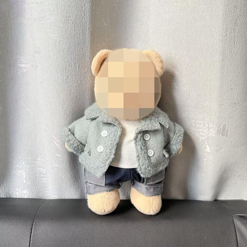 [Cloth Only] the Princess Style Clothes for 30cm Plush  Dolls, Checkered Puffy Skirt Set with Bow Headband.