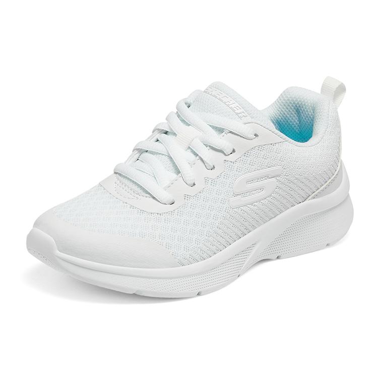 Skechers Girls Cushioning Abrasion Resistant Breathable Low top Kids' Running Shoes White Teenagers 302603L-WHT