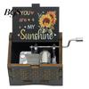 Mini Music Box Rotary Handle Wooden You Are My Sunshine Mechanical Musical Wife Desktop Decoration Girlfriend Boyfriend Husband Birthday Wedding